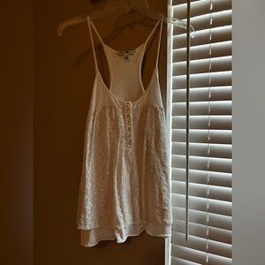 Banana Republic White Lacey Racerback Tank Size S